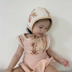 Baby Girl Hand Embroidered Rompers born Cotton Linen Sleeveless Jumpsuit Infant Vintage Luxury Romper Summer Outfit 210615