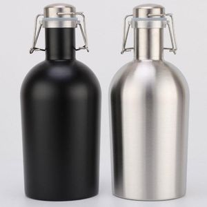 Frascos de quadril Creative 64oz BPA livre 304 uísque de aço inoxidável flagon portátil de vinho de vinho portátil frasco de garrafa de vinho