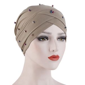 Muslim Head Cap For Women Solid Turban Bonnet Caps Fashion Inner Hijab Femme Beanie Wrap Hat Turbannets