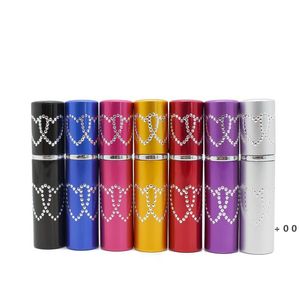 5ml Refillable Aluminum Atomizer Bottles Portable Liquid Container Cosmetics Mini Double Heart Spray Alcochol Empty Bottle ZZB12439