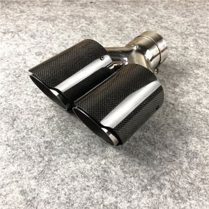 1 pcs de aço inoxidável y model tubulação de escape apto para todos os carros carbono fibra automóveis Akrapovic lustrosos lustrosos lustrosos ponta tailpipe