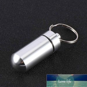 Mode Vattentät Aluminium Piller Pengar ID Box Säker Hållare Väska KeyRing Keychain