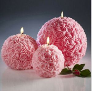 Rose Ball Aromatherapy Candle Silicone Handgjord DIY SOAP Paraffin bil prydnad mögel