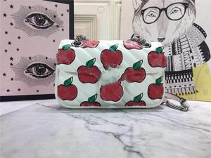 Väskor Designer Apple Chain Shoulder PVC Razor Beige Red Multi Size: 22*16*6cm