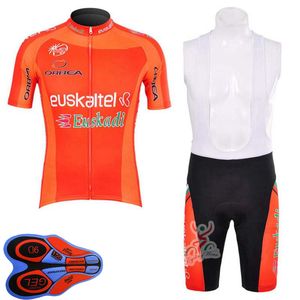 EUSKALTEL TEAM ROPA CICLISMO Breathable Mens Cykling Kortärmad Jersey (Bib) Shorts Set Summer Road Racing Kläder Utomhus Cykel Uniform Sports Suit S21050625