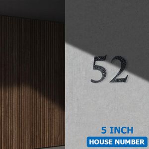 Other Door Hardware 127mm 5inch Big House Number Hammered Style Address Digits Carbon Steel Black Sign #0-9