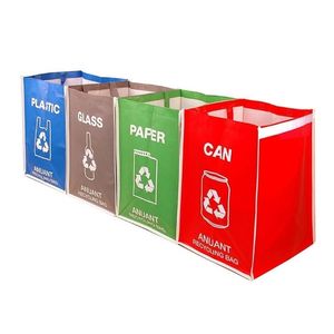 Separate Recycling Waste Bin Bags for Kitchen Office in Home - Recycle Garbage Trash Sorting Bins Organizer Waterproof 211215