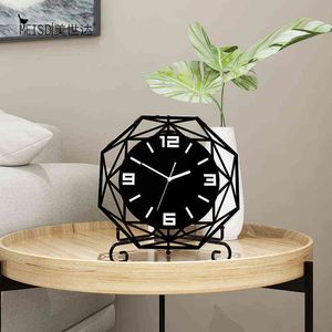 Creative Table Clocks Modern Design RPET Acrylic Desk Klockklocka För Hem Vardagsrum Dekoration Hantverk Present 211112