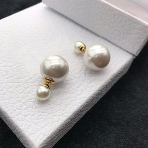 Luxury Jewelry Classic Size Pearl Bubble Earrings Front Back Wearable Earrings and Fairy örhängen