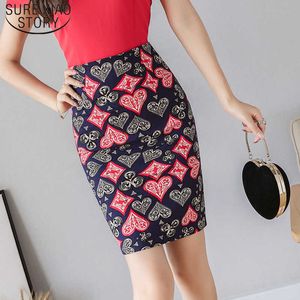 Faldas Mujer Moda Sexy Moda Saias Mulheres Elastic Half Skirt Imprimir Império Mulheres Saias Casuais Plus Size 6531 50 210527