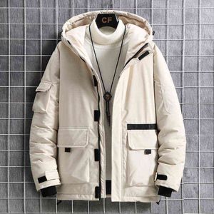 Pato branco dos homens para baixo jaqueta parka capa neve marca ao ar livre grosso quente inverno workwear jaqueta jaqueta inverno 4xl y1103