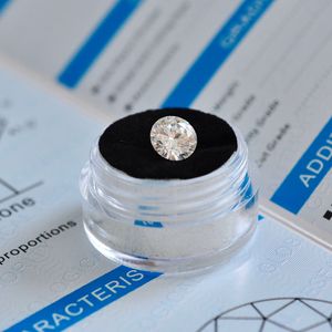 Gevşek Moissanit 1CT 6CT 6.5mm GH Renk Yuvarlak Parlak Kesim VVS1 Yüzük Bilek Mücevher DIY Malzeme Laboratuvarı Elmas