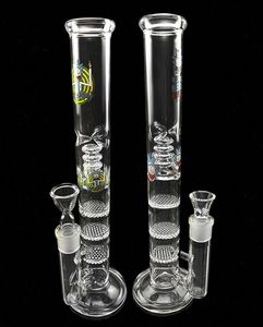 Pyrex Recycler Heady Glass Bong Tubos de água com 12,5 polegadas 3 favos de mel Matrix Filter Oil Rigs 18,8 mm Joint Glass bubbler cheechshop