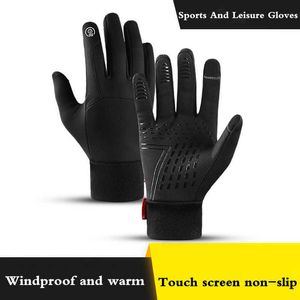 Guanti invernali caldi Guanti da esterno antiscivolo idrorepellenti antivento sportivi Touch screen Guanti da sci per bicicletta da uomo H0818