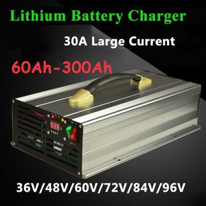 Smart Charger 36V/48V/60V/72V/84V/96V 20A-30A dla 60AH-300AH Li Ion/LifePo4/Lto/ołowiany kwas wózka energii słonecznej bateria energii słonecznej