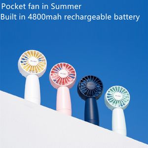 Liten personlig bärbar fläkt 4800mAh Pocket Handheld Cooler Mini Hängande Handkylning Fläktar Ögonfransar Dry Luftblåsare Uppladdningsbar för sommar utomhus rese radiator