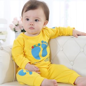 Amarelo Bonito Bebé Roupas Define t-shirts infantis + calça terno Bebe menino roupas roupas 80 90 100 210413