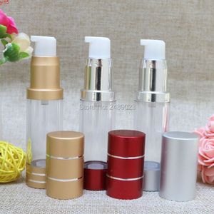 15ml Alumina Alumina Airless Garrafa de Viagem Mini Recarregável Portátil Vazio Garrafas de Loção Cosmética Embalagem 10 Pçs / Lotgood Qty