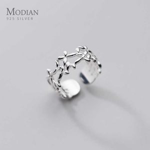 100% Real 925 Sterling Silver Simple Geometric Opening Finger Ring for Women Free Size Adjustable Rings Fine Jewelry 210707