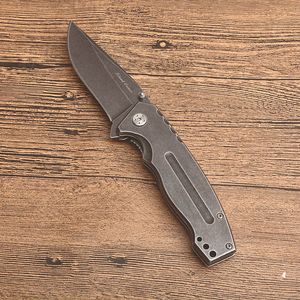 New-Arrival Assisted Fast Open Flipper Folding Knife 8Cr13Mov Black Stone Wash Blade Steel Handle EDC Pocket Gift Knives