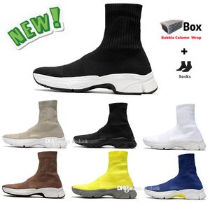 Meia 3.0 Sapatos casuais masculino, treinador de tênis, caminhando Paris Lady Lady Black Branco Amarelo Amarelo Esportes Azul Botas de plataforma Sneakers 36-45