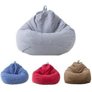 Stol täcker beanbag soffas omslag utan fyllmedel säte lat soffa bönpåse puff asiento soffa tatami pouf med sidofickor förvaring