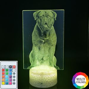 Wholesale touch switches for lamps resale online - Night Lights Acrylic Light LED Dogue De Bordeaux D Lamp Dog Nightlight Touch Switch Kids Friends Gift Room Party Atmosphere Decoration