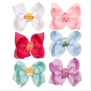 Baby Girls Bow Osterei Bögen Barrettes süße Neugeborene Haarnadel Kinder Haarklammern Kopfbänder Kopfbekleidung Haarzubehör 6 Designs DW5022