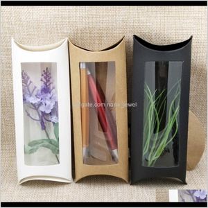 Gift Wrap Event Festive Party Supplies Home Garden Drop Delivery 2021 16x7x2.4cm Brown White Black Cardboard Pillow Window Box med Clear