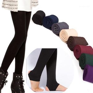 Leggings da donna Donna Autunno Inverno SPESSO Legging caldo Fodera spazzolata Pantaloni in pile elasticizzato Calpestare i piedi 10