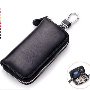 Storage Bags Key Case Men Leather Zipper Multi-function Car Female Business