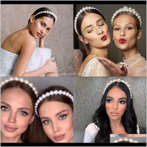 Headbands Drop Delivery 2021 Ladies Creative Pearl Temperament Headdress Bridal Hair Accessories Women Retro Simple Headband Fashion Jewelry