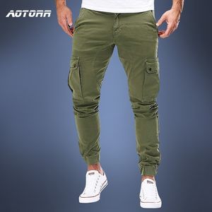 Homens Carga Calças Militares Outono Casual Calças Skinny Exército Calças Longas Corredores Sweatpants Sportswear Cama Calças Trendy 210406