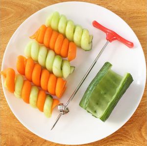 Paslanmaz Çelik Sihirli Bobin Yaratıcı Modelleme Salatalık Bıçağı Sanatsal Mood Çanak Dekorasyon Meyve ve Sebze Spiral Büküm