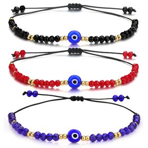 Flätade Evil Blue Eye Strands Armband Handgjorda smycken Färgglada Kristallpärlor Armband För Kvinnor Tjej