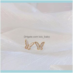 Stud Jewelrystud Korean Japan Style Chic Shell Butterfly Earrings Mini Simple Jewelry Cute Studs For Daily Wearing Ivory1 Drop Delivery 2021