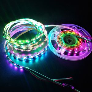 6mm genişlik 12V WS2811 IC 5050 SMD RGB LED Pixel Esnek Strip Işık Bant 60LEDS/M Adreslenebilir Rüya Sihirli Renk Değiştiren IP20 Dar