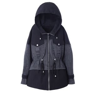 Jeans Jacke Frauen Mid-länge Frühling Und Herbst Stil Koreanische Lose Nähte Denim Chaquetas Mujer 211014