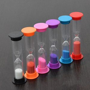 1/2/3 minutos mini ampulheta sandglass cozinha timer relógio colorido plástico areia de vidro de areia relógios decoração de casa 8 cores wly bh4732