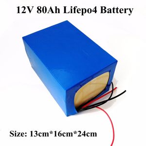 GTK 12v 80ah lifepo4 battery pack BMS 100A 12V bateria for power motor electric fishing boat solar energy storage +10A charger