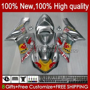 Fullkroppar för Kawasaki Ninja ZX 6R 600c 6 R ZX636 ZX600C ZX6R 05 06 Bodywork 7no.64 ZX 636 ZX-600 ZX-636 600 CC 05-06 ZX600 ZX-6R 2005 2006 OEM Fairings Kit Gul Röd