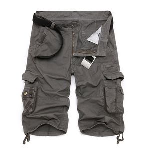 Mens Military Cargo Shorts Brand Army Camouflage Tactical Men Cotton Loose Work Casual Short Pants Plus Size 210713