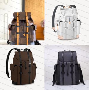 Alta Qualidade Designer Mochilas de Luxo Christopher Bolsa Sheouler Saco Bolsas De Ombro Preto De Couro Genuíno Embossing Moda À Prova de Água Viajando Mochila