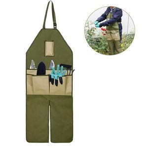 Jardim de jardim aparado multi-bolso oxford tecido colorblock jardim leggings avental