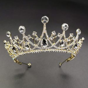 H￥rkl￤mmor Barrettes Golden Crowns Vackra huvudstycke Brudbr￶llop Tiara Tillbeh￶r f￶r Prom Birthday Costume Halloween Party Decoratio