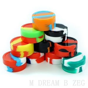 Barattoli in silicone antiaderente Forma rotonda 22ML 55mmX27mm Contenitore in silicone con scatola di cera Colore casuale