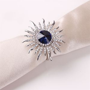 Bling blå servett ringhållare diamant