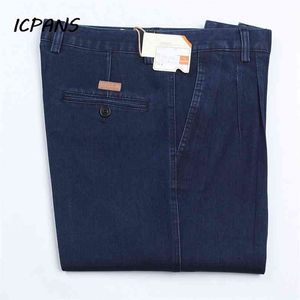 ICPANS Plus Size 30- 42 44 Denim Jeans for Men Autumn Classic High Waist Straight Loose Blue Stretch 210716