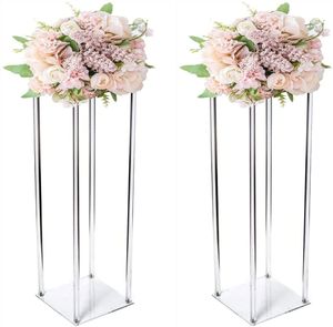 Tall Elegan Modern Decorative Columns Chandelier Tabletop Wedding Centerpieces Clear Acrylic Flower Stand senyu898
