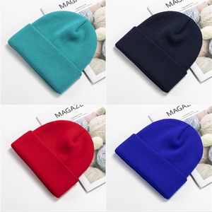 Fashion fall and winter knit hat Warm solid color ear-protection wool hats